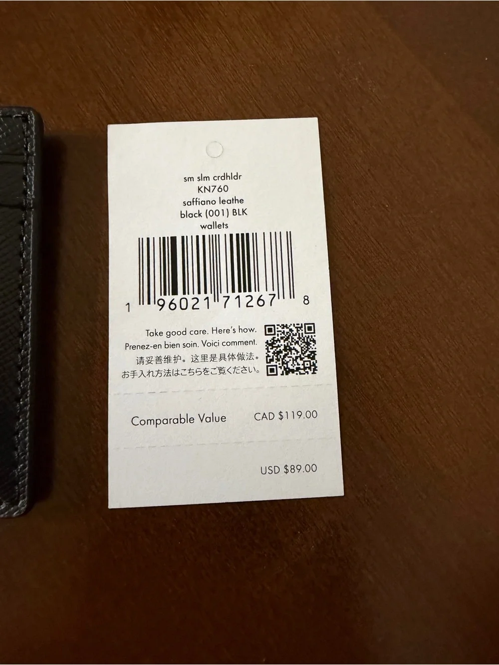 kate spade Black Small Slim Card Holder